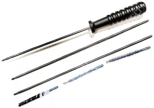 Aglow.it Kit Pulizia canna Pistola, Carabina e Fucile ad Aria Compressa e softair Calibro 6, Asta in Ottone Spazzola con 3 SCOVOLI LANA, SETOLA, BRONZO (Calibro 6)