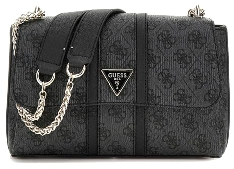 GUESS Noreen Logo Convertible Crossbody Flap Coal Logo
