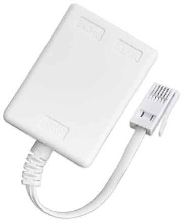 ADSL Microfilter,BT BS6312 431A Plug to BT Socket and ADSL Socket Adapter,White ADSL Micro filter Converter for Broadband Modems