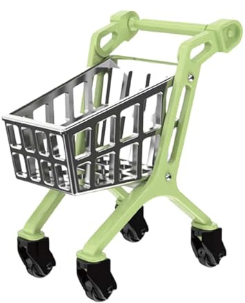 Luwecf Puppenhaus Miniatur Einkaufswagen Maßstab 1:6 Mini Modell Supermarkt Handwagen