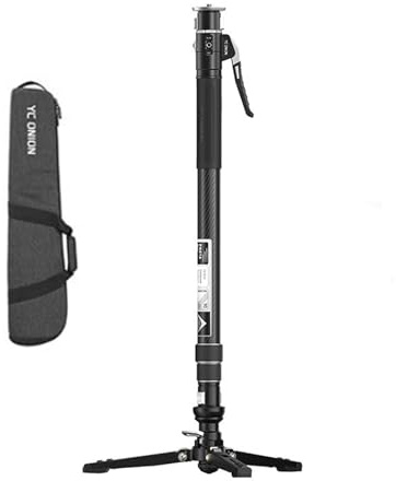 YC Onion Pineta Pro Carbon Fiber Monopod with Pedal Base, Light Stand Lightweight Travel Monopod with Quick Release Plate for Sony Canon Nikon DSLR Cameras, Gimbal and etc Max Load 11lb/5Kg