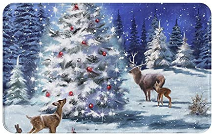 Eingangsmatte 40X60cm, Weihnachten Fußmatte Waschbar Matten Weicher Fußabtreter Für Wohnzimmer Innen Flur