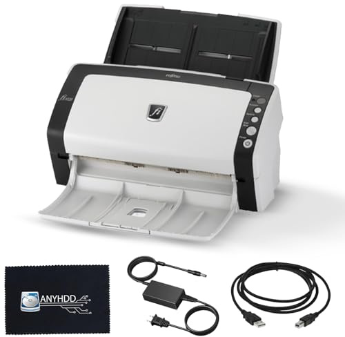 FI-6130Z Document Scanner Bundle - 1 Year Warranty, Sheet-Fed Document with 24V AC Adapter, USB 2.0 Cable & Microfiber Cleaning Cloth (Renewed)