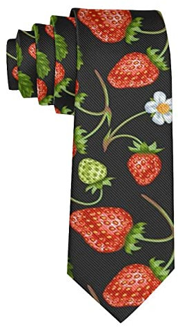zerosevenee Herrenkrawatte, klassische Krawatte, Neuheit, Krawatte, Jungen, Party, Anzug, Krawatte, Rote Erdbeere, Einheitsgröße