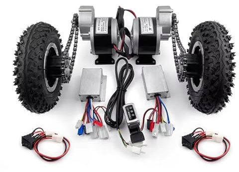 Langjiee Le Kit De Conversion De Chariot électrique à Double Entraînement 500w Transporte 200kg Jeu De Roues De 8 pour Chariot à Brouette électrique Capacité 400lbs