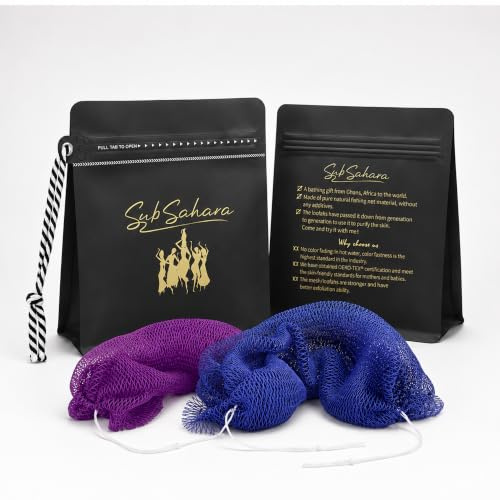 SubSahara African Net Sponge 2 Pack,45-Inch Body & Back Scrubber