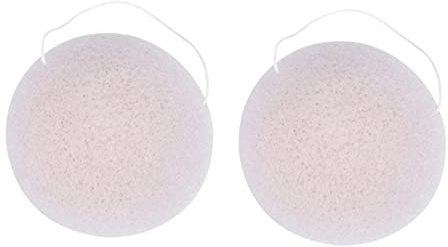 Healvian 2 Piezas Esponjas Bambú Redondas Naturales para Limpieza Facial Esponja Facial Desmaquillante Cuidado Piel Baño