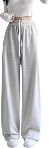 Kids Pants Girls Age 4-14 Years Spring Winter Baggy Trousers for ADO Girls Elastic Waist Loose Comfy School Casual Sports Athletic Vacation Streetwear Sweatpants (Grey, 13-14 Years)