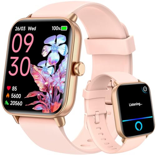Smart Watches for Women - Answer/Make Calls, Alexa Built-in, 1.8 HD Ladies Smartwatch with Heart Rate/SpO2/Sleep Monitor, IP68 Waterproof, Fitness Watch for iPhone/Samsung/Android, 100+ Sports