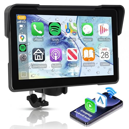 KYNNT 7 Motorcycle Wireless CarPlay GPS Navigation System, Dual Bluetooth