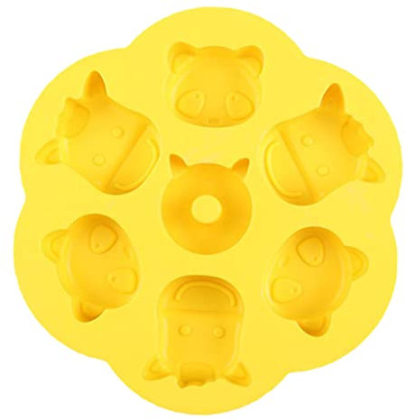 KICHOUSE 1pezzi Stampo Per Torta in Silicone Alimentare Resistente Forma Di Cartone Animato Per Cucinare Torte Al Vapore e Biscotti Fatti in Casa Giallo
