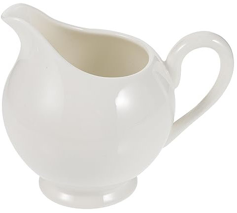 POPETPOP Japanese Style Ceramic Gravy Sauce Boat for Honey and Dressings for Home Restaurant Cafe Use Easy Clean and Dripless Pouring