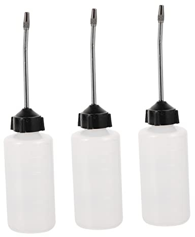 Housoutil 3pcs Sewing Machine Oil Bottle Set Iron Nozzle and Caps Plastic Oil Dispenser for Sewing Machine Accessories Maintenance Suitable for Home