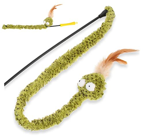 Happyyami 1stück Interaktives Katzenspielzeug Mit Snake-Design Lustiger Katzenangel Für Indoor-Spiel Aktivität Ihrer Katze Leicht Und Tragbar Für Stundenlangen Spaß