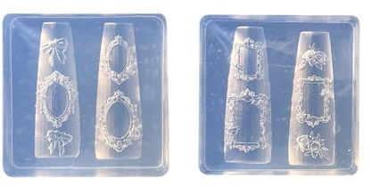 Moules en silicone pour cadre photo en relief pour art créer des décorations de manucure détaillées 1 pièce/2 pièces réutilisables outils de nail art