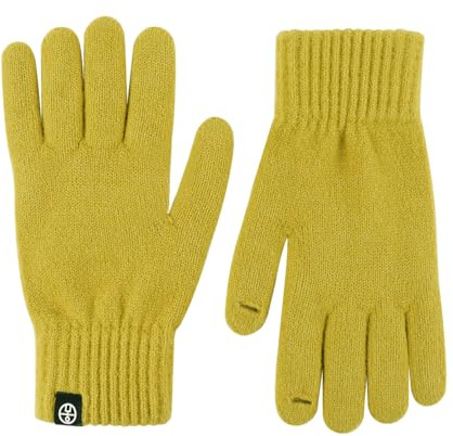 WANYI Handschuhe Damen Winter Strickhandschuhe Touchscreen Warme Winterhandschuhe Fingerhandschuhe für Damen Herren Skifahren Radfahren Outdoor(Gelb)