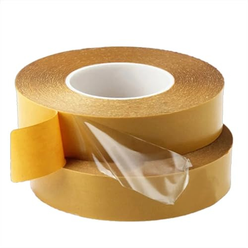 Ruban adhésif double face PET résistant aux hautes températures 50 m Transparent Sans résidus Adhésif puissant(15mmx50mx0.05mm)