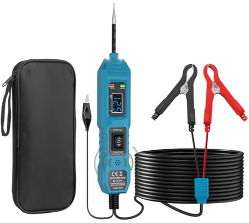 EYPINS Car Circuit Tester with 4.5M Cable, 6-36V DC Power Tester with 2 LED Light & LCD Display, Power Circuit Probe Kit for Trailer Lights Test, Voltage Test, Continuity Testing, Component Activation