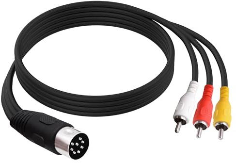 YARCHONN 8 Pin Din to 3 RCA Audio Cable MIDI DIN 8Pin Male to 3RCA Male Vintage Audio Cable Adapter Speaker Cord for Musical instrument Audio Sound System Equipments -1.8M /5.9FT