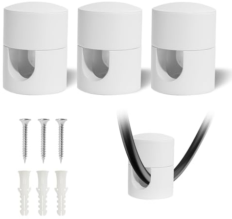 Dupoem 3er-Set Aluminium-Kabelhalterungen im Affenschaukel-Design für Wand und Decke, Aufputz-Kabelhalter mit Schrauben und Dübeln, Geeignet für DIY-Beleuchtung
