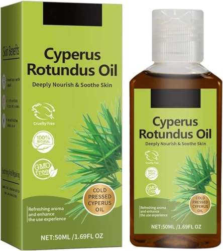 Cyperus Rotundus Oil for Hair Removal, Body Oil, Ingrown Hair Treatment, Hair Growth Inhibitor, Reduces Body Unwanted Hairs Growth, Soothing, Moisturizing & Shrinks Pores, for All Skin Types (1PC)