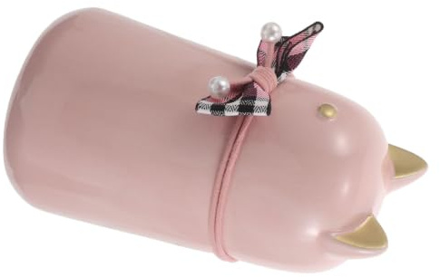 PRETYZOOM Urna de Cerámica Rosa para Cenizas de Mascotas Pequeñas con Diseño Elegante y Lazo Decorativo, Caja Conmemorativa Portátil para Preservación Prolongada Hogar Color Color