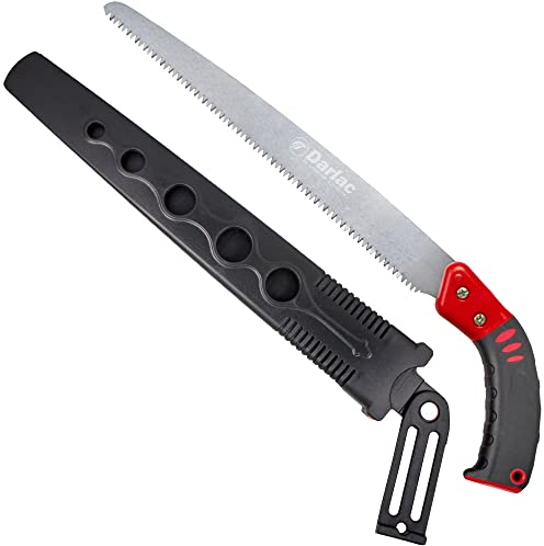 Darlac Sabre Tooth Tri–Edged Pruning Saw - Lightweight - Ideal for Pruning Fruit Trees - Easy Pull-Back Action - Non-Slip Grip - Razor Sharp Precision - Safety Cover Included - 100mm Cut Capacity