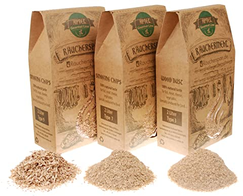 Räucherspäne Apfel, Gourmet Paket Typ 3, Typ 7, Typ 9 Sparbrand Rauchgenerator geeignet