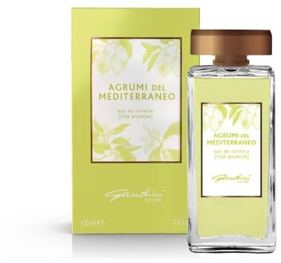Gandini, Zitrusfrucht des Mittelmeers, Damenduft, Eau de Toilette, frischer und funkelnder Duft, mit Noten von Mandarine, Bergamotte, Grapefruit, Pfeffer, Weißer Tee, Bambus, Heliotrop, Moschus und