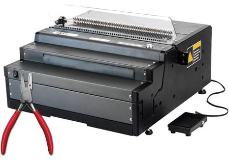 TruBind Heavy Duty Coil Binding Machine with Electric Punch & Coil Inserter and Foot Pedal | 25 Sheet Punch Capacity | Bind up to 500 Sheets | 46 Fully Disengageable Dies | 4:1 Pitch | 1-Year Warranty