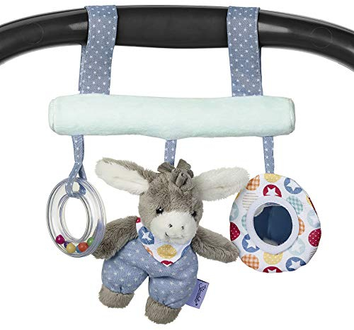 Sterntaler 6602000 Spielzeug zum Aufhängen mit Klettverschluss, Esel Emmi, Inklusive Rassel, Alter: Für Babys ab der Geburt, Mehrfarbig