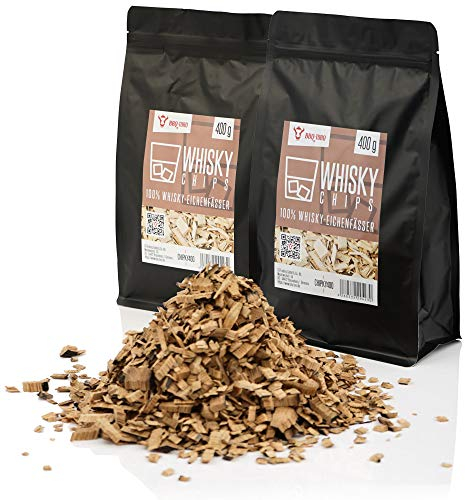 BBQ-TORO Whisky Chips pour Fumeurs | 800 g | Copeaux de fumée Intensive provenant de fûts de chêne | Copeaux de Grill pour Grill à gaz, Fumeur, BBQ