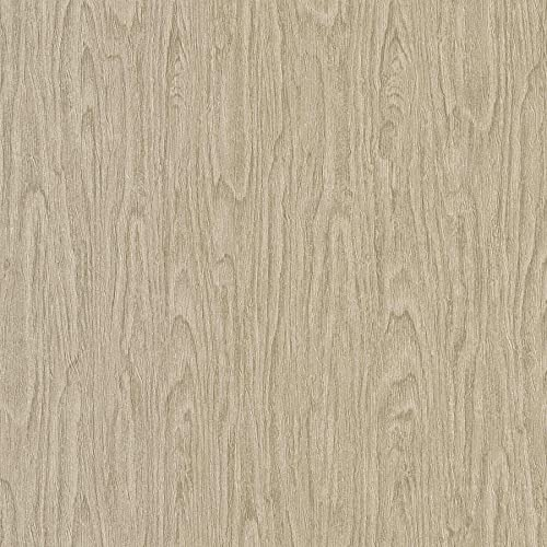 BRICOFLOR Vliestapete | Tapete Holzoptik Holz-Tapete - Tapeten für Wohnzimmer - Beige / Crème, Braun | 10,05 x 0,70 m = Rolle 7.04 m²