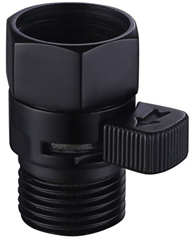 APLusee Water Flow Control Valve, Solid Brass Adjusting Shower Head Flow Restrictor with Switch, Matte Black