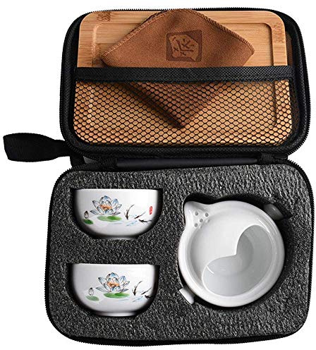 Théière chinoise avec deux tasses Gaiwan - Accessoire de voyage