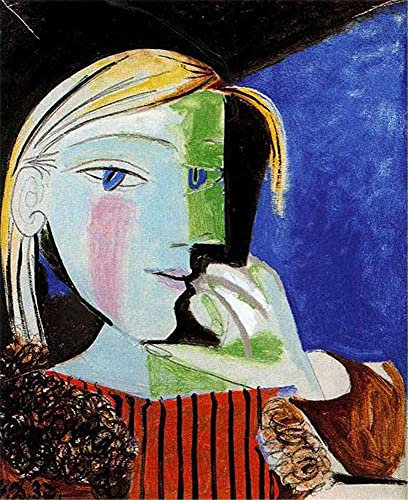 GWYDYB DIY 5D Diamond Painting by Number Kits Strass Stickerei Kunst Handwerk für Wohnkultur - Picasso Berühmte Gemälde Sitzende Frau 40×50cm