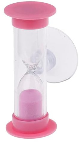 BEAUTYBIGBANG Sanduhr für Kinder Kinder Zahnbürste Sandglas Timer 2 Min Dusche Timer Mini Glas Sanduhr Saugnapf Timer Kochen Swivel Sanduhr Kinder Mini Sanduhr zum Zähneputzen von Kinderzähnen (Pink)