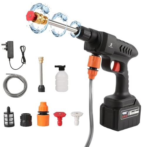 Akku Hochdruckreiniger, Tragbare Hochdruck-Wasserpistole, Akku Hochdruckreiniger, Autowaschanlage, Sprühpistole, Schaumgenerator, Wasserpistole, Sprühreiniger, Autowaschmaschine (20000 mAh)