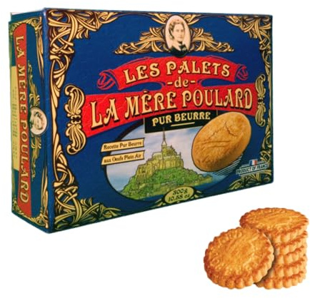 La Mere Poulard® 1888 | Galletas de mantequilla pura y caramelo | Galletas de mantequilla y caramelo | Galletas Tradicionales De Mantequilla - 1 Caja x 300 Gr