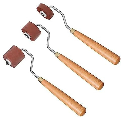 Knadgbft Brayer Drucktechnik Brayer Gummibrayer Walzenpinsel Tintenauftragung Kunsthandwerk Ölgemälde Werkzeug für Drucktechnik (3 Stück)