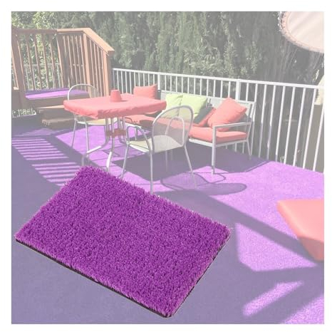XLIHAWY Synthetischer Kunstrasen für den Außenbereich, Anti-Fussel-Rasenteppich, schneidbar, DIY-Hinterhof, farbiger dekorativer künstlicher Grasteppich, anpassbar (Farbe: Lila, Größe: 79 x 299,7 cm)