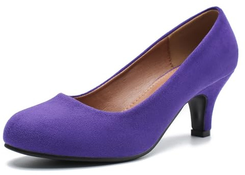 Klassische Damen-Pumps mit runder Zehenpartie, mit niedrigem Kitten-Absatz, mattweiß, 37.5 EU