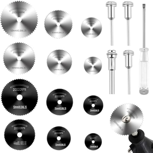 17 Piezas Disco de Corte para Dremel Mini Sierra para Taladro Herramientas Rotativas Accesorios Accesorios Taladro Disco Hoja de Corte de Cortar Madera para Metal para Cortar Madera PláStico Metal