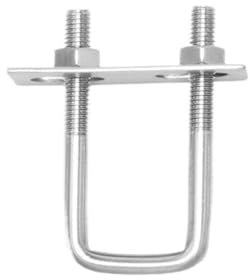304 Edelstahl-Vierkantklemme, rechtwinklige U-Klemme, U-Bolzen, rechtwinklige Schraube, U-Quadrat-Klemme, Schnalle, quadratische Rohrschelle (Size : M8 75x110mm 2pcs)