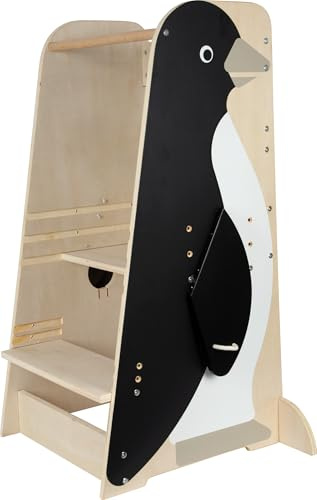 small foot Torre di apprendimento Pinguino Wildlife, regolabile in altezza, in legno, fino a 50 kg, dai 2 anni, 12455