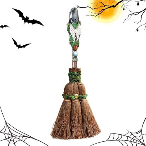 usefulbeauty Escoba Decorativa De Halloween,Escoba De Bruja De,Escoba pequeña de Natural Escoba de Altar Wiccan - Decoración Ritual Wiccan compacta para el hogar, decoración de Escoba en Miniatura