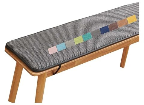 Stuhlkissen Mit Bändern, Sitzkissen Gartenstuhl Outdoor, Bankkissen, Gartenbank Kissen Bankauflage, Sitzauflage Bank Rutschfeste Sitzpolster Bank Für Indoor Fenster Terrasse e3(Dark Gray,150x35 cm 59x