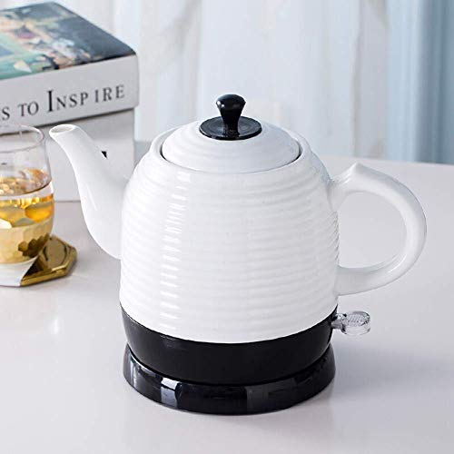 QGKWJP Bouilloires Bouilloire électrique en céramique sans Fil Théière-Rétro Rouge Pichet de 1,2 L, 1350 W Eau Rapide pour Le thé Cadeau Rapide