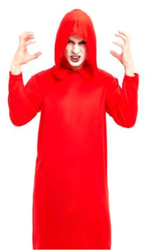 Acan Tradineur - Tunica con Capucha - Fabricado en Poliéster - Incluye Tunica - Ideal para Disfrutar de Halloween y Carnaval - Color Rojo - Talla: XL