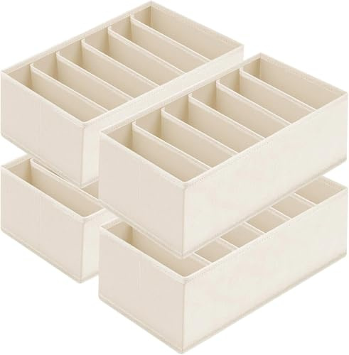 Homsorout Schubladen Organizer für Unterwäsche, Socken - 4er Set